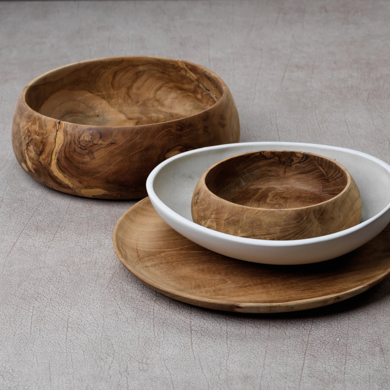 Bali Teak Wood Bowls - Set of 3 - CARLYLE AVENUE
