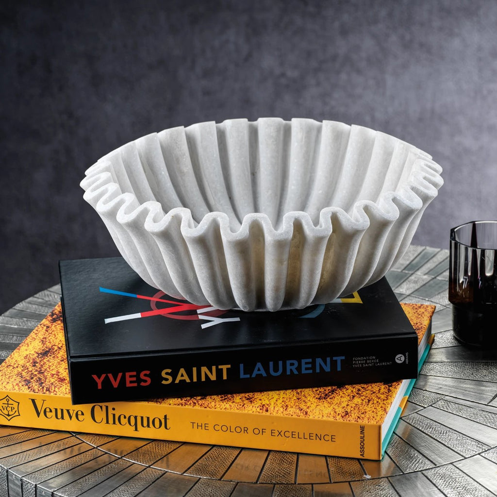 Scalloped Marble Bowl - BOWL by Carlyle Avenue