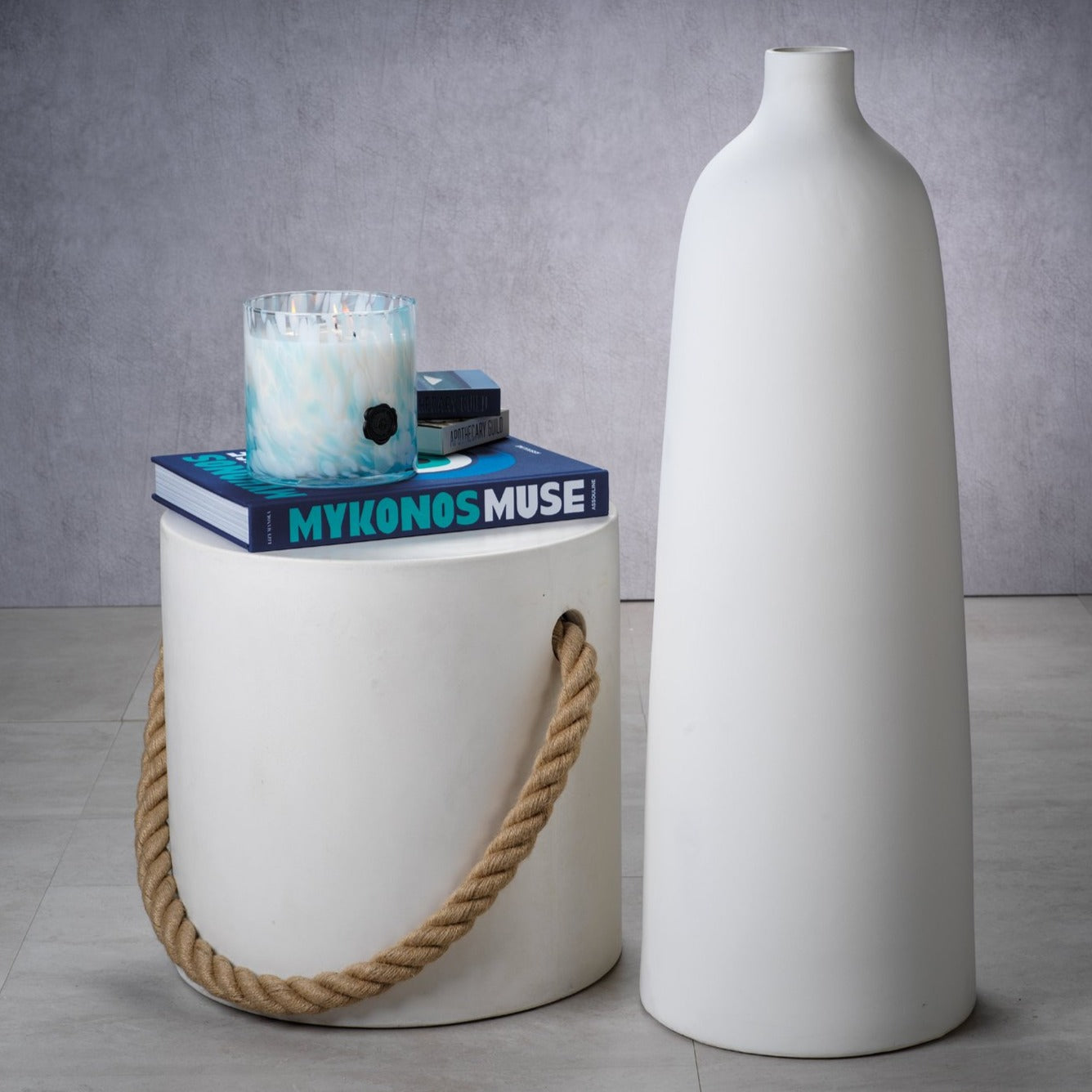 Bari All White Earthenware Vase - CARLYLE AVENUE