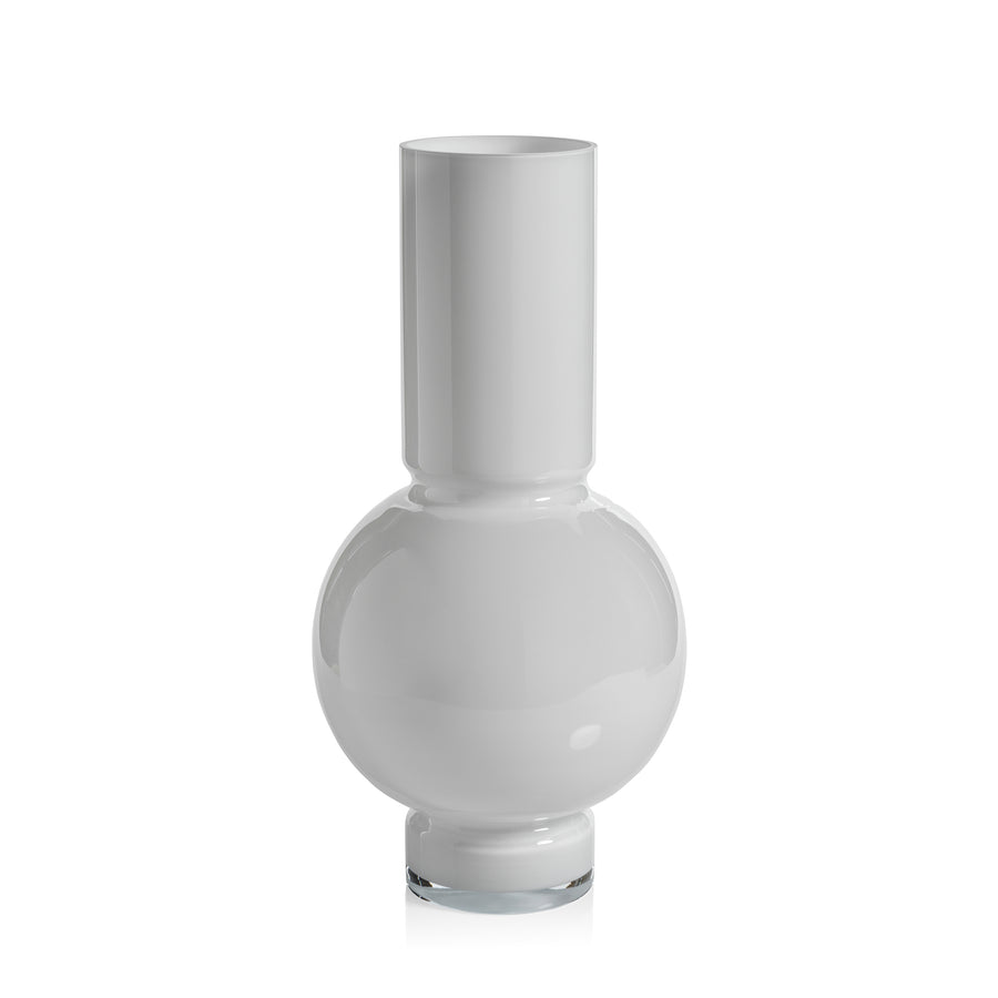 Monceau Glass Vase - White Opal - Vases by Carlyle Avenue