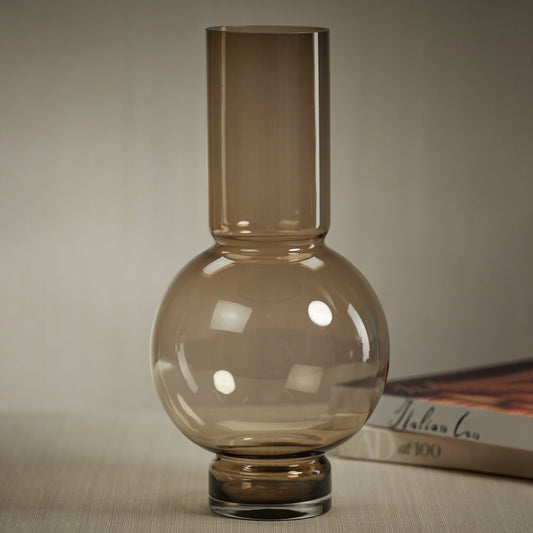 Monceau Glass Vase - Taupe - Vases by Carlyle Avenue