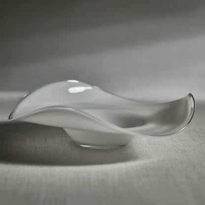 Lagoon Scissor Cut Wave Bowl - Opal White - 13.75 in - Bowls by Carlyle Avenue