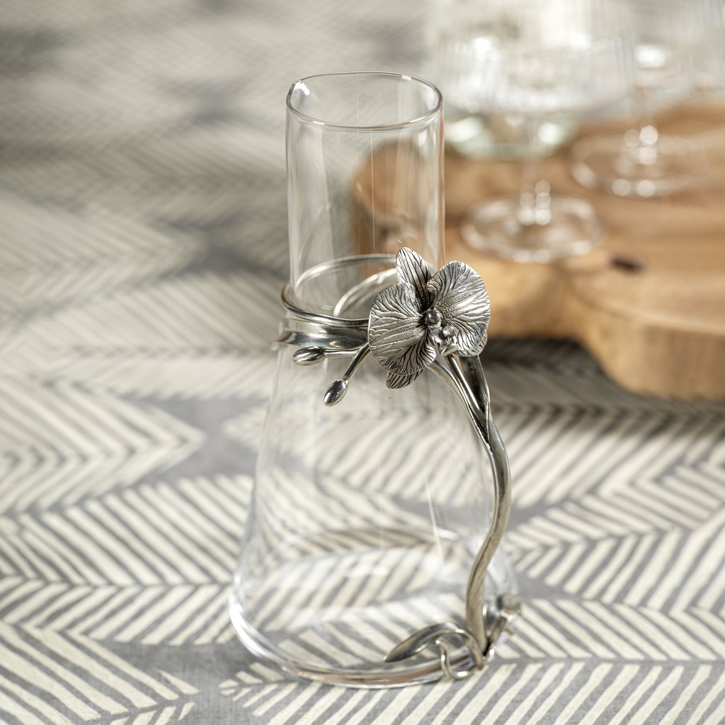 Small Orchid & Glass Pitcher
