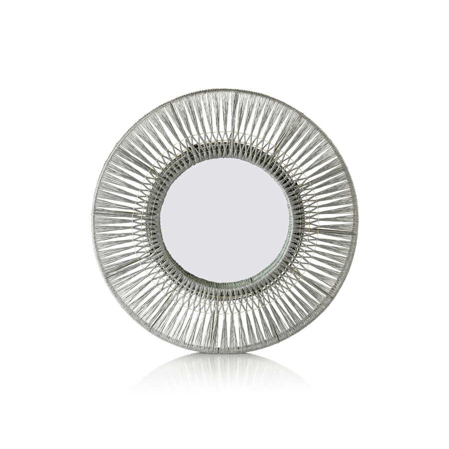 Mnemba Interlaced Wall Mirror - Silver Grey