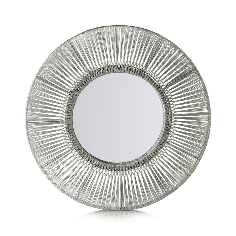 Mnemba Interlaced Wall Mirror - Silver Grey