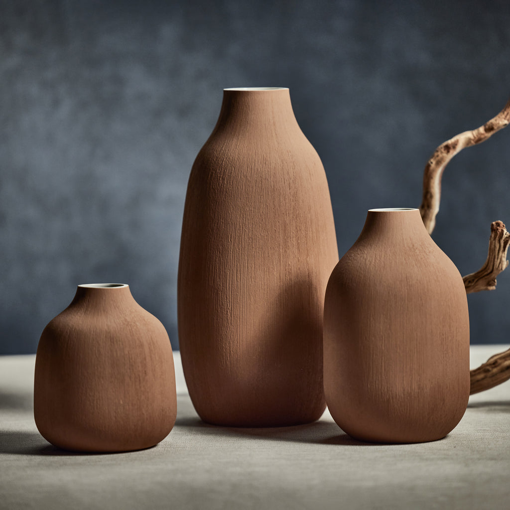 Sedona Porcelain Vases - Clay