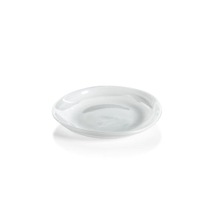 Monte Carlo Alabaster Glass Plate - White - Plates by Carlyle Avenue
