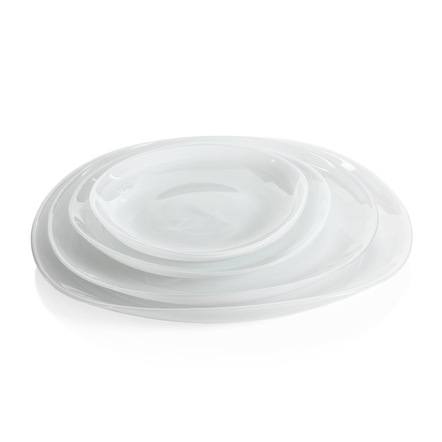 Monte Carlo Alabaster Glass Plate - White