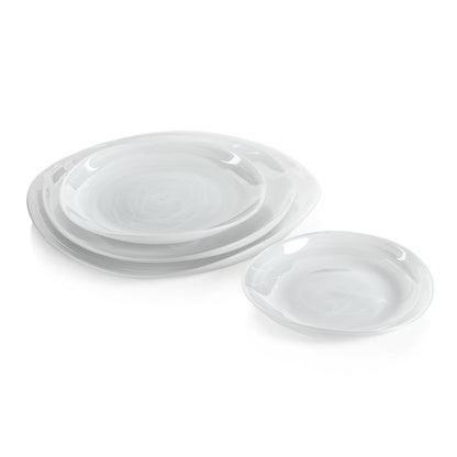 Monte Carlo Alabaster Glass Plate - White - Plates by Carlyle Avenue