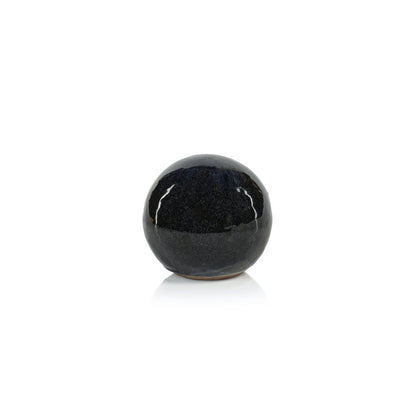 Cortez Blue-Gray Glazed Stoneware Decorative Ball - Decorative Accessories by Carlyle Avenue