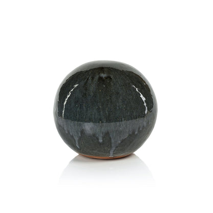 Cortez Blue-Gray Glazed Stoneware Decorative Ball - Decorative Accessories by Carlyle Avenue