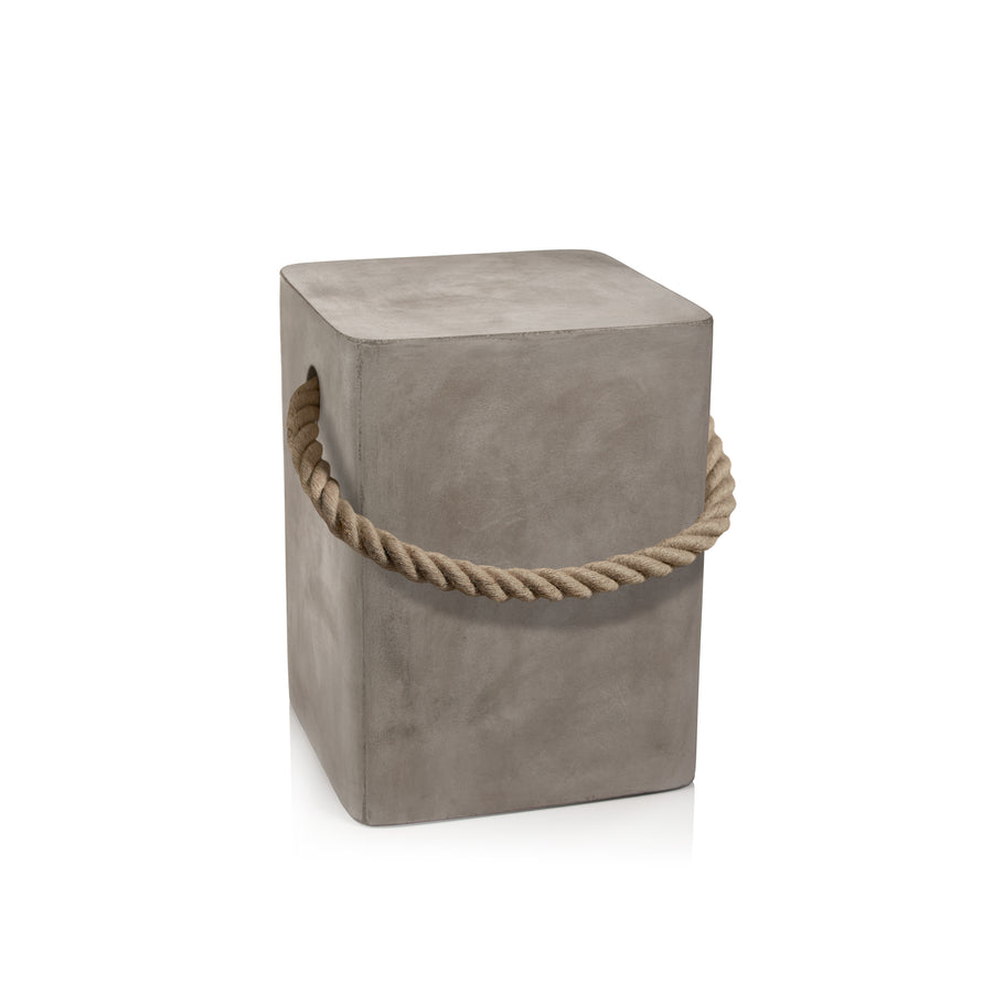 Isola Concrete Stool w/Rope Handle - Natural Concrete