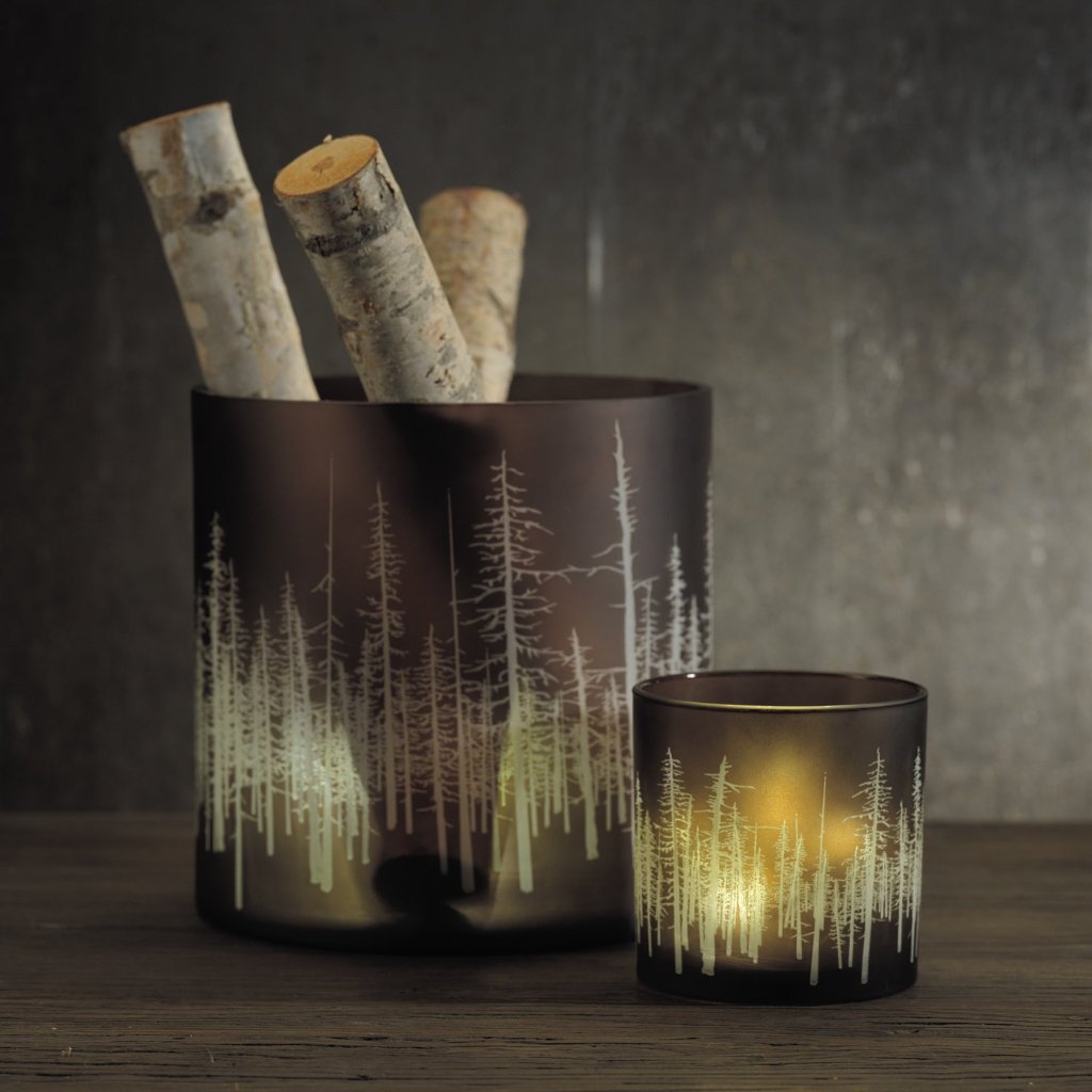 Birch Etched LED Hurricane, Set of 2 - Hurricane by Carlyle Avenue