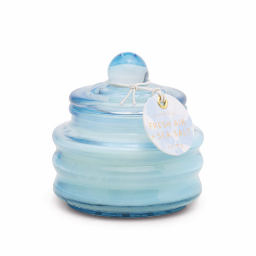Blue Mini Bubble Glass Candle - Fresh Air & Sea Salt