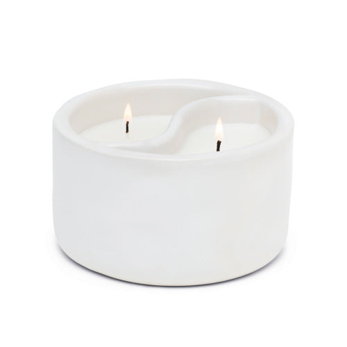White Yin-Yang Ceramic Candle